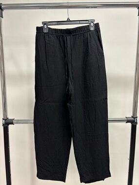 H&M Linen Wide Leg Black Pants